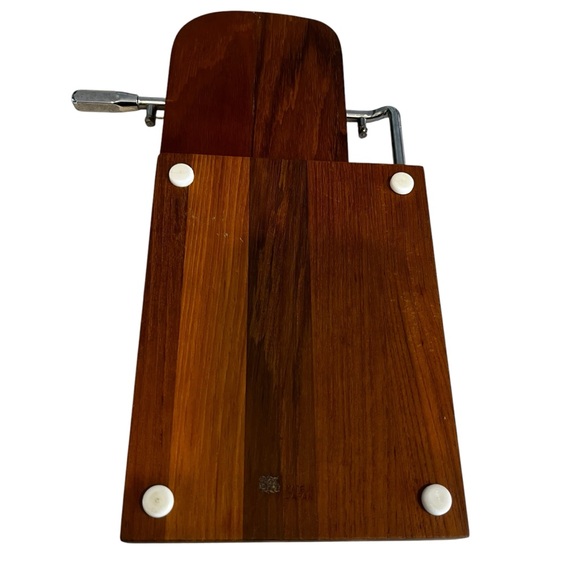 Vintage MCM Cheese Slicer Cutter Board with Japanese Wooden - Picture 4 of 7